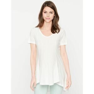 Pea‎ in the Pod Luxe Essentials Maternity Tunic Top Sharkbite Hem White L NWT